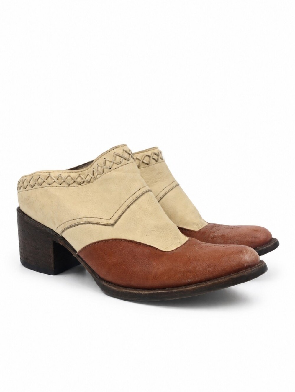 Freebird by Steven Prison Distressed Leather Western-inspired mules -Women's 8